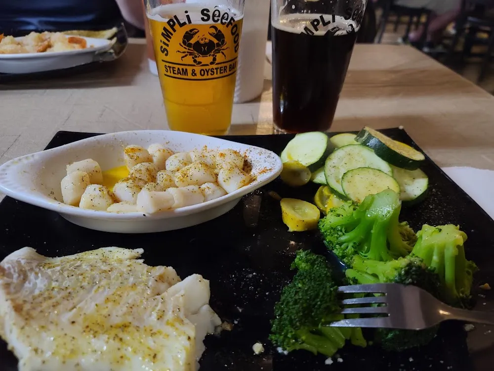 Pick Two Steamed Cod and Scallops